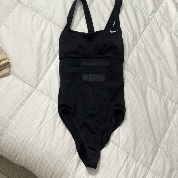 Nike Black Mesh One-Piece Swimsuit - Picture 10 of 15